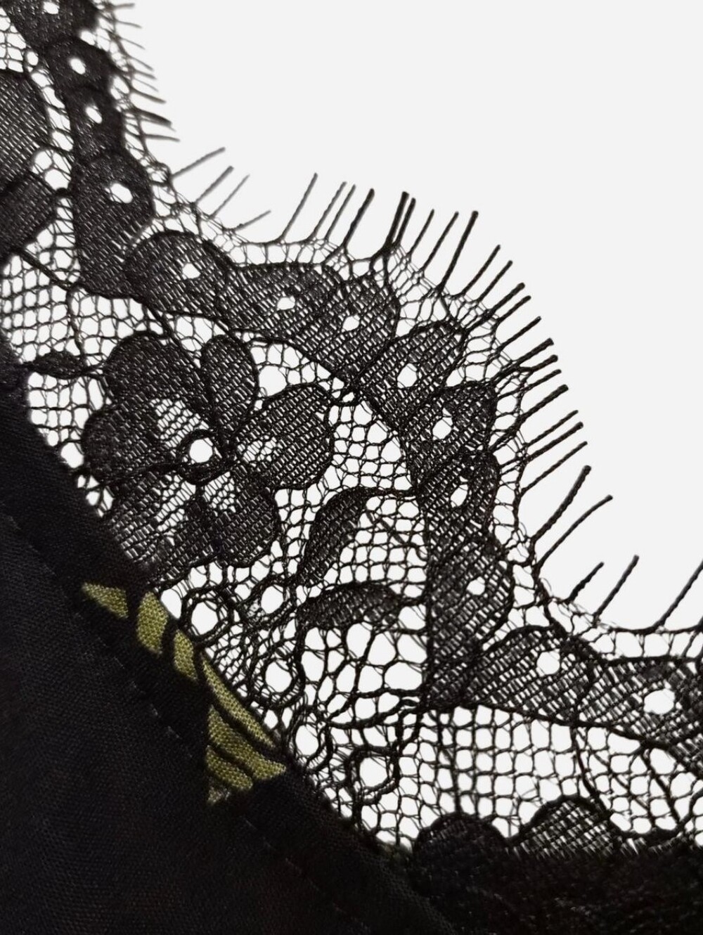 Social Collision Lace-Trim Star Print Mini Dress - Black & Olive - Picture 5 of 7